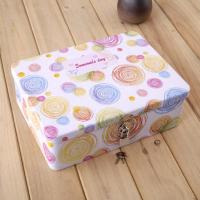 密码带锁收纳盒储物盒小型半岛铁盒盒子钥匙马口铁迷你铁皮的 卡其色无限遐想(大号)