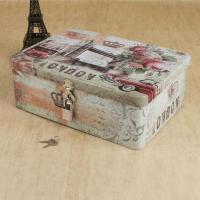 密码带锁收纳盒储物盒小型半岛铁盒盒子钥匙马口铁迷你铁皮的 荧光绿伦敦建筑(中号)