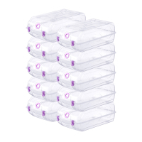 加厚大号水晶鞋盒透明鞋盒鞋架整理收纳盒塑料鞋盒子10只装 水晶鞋盒紫色10只装 37x22x13cm