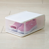 鞋子收纳盒加厚塑料透明抽屉式鞋盒整理箱鞋架放鞋神器鞋柜家用 标准1只装-白色 21x32x13cm