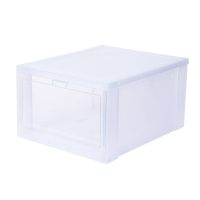 鞋盒储物展示防氧化塑料球鞋收藏直立收纳高帮球鞋AJ鞋架 白色1只装 36x29x19cm