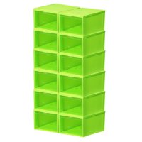 鞋盒储物展示防氧化塑料球鞋收藏直立收纳高帮球鞋AJ鞋架 绿色12只装 36x29x19cm