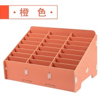 手机管理收纳盒桌面钢化膜存放架会议学校教室多格大容量整理 BG6039橙色24格