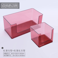 透明化妆品收纳盒网红面膜盒子桌面神器家用护肤置物架放的筐小号 【优惠套装】红茶两件套（方型+长方型）