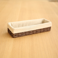 收纳盒桌面杂物盒玄关钥匙置物盒零钱收纳盒茶几收纳盘 筷子收纳筐-咖色