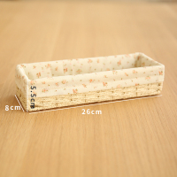 收纳盒桌面杂物盒玄关钥匙置物盒零钱收纳盒茶几收纳盘 筷子收纳筐-米色