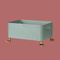 北欧梳妆台化妆品整理收纳盒桌面简约家用多功能置物架 大号绿色梳妆台收纳盒22*15*11CM