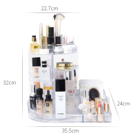 旋转化妆品收纳盒梳妆台女护肤品刷口红桌面置物架宿舍整理收纳架 水晶之恋(带口红盒）