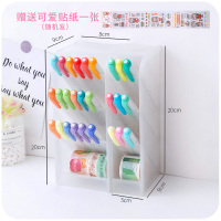 九宫格收纳盒学生书桌面胶带抽屉式置物架少女心小盒子ins 普通款4格+加宽款4格