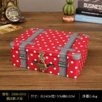 复古马口铁盒子带锁收纳盒密码盒桌面ins储物首饰盒化妆收纳铁盒 圆点大号