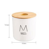 客厅桌面纸巾盒抽纸盒纸巾摇控器收纳盒简约创意办公室竹木圆形 A款圆形M
