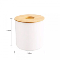 客厅桌面纸巾盒抽纸盒纸巾摇控器收纳盒简约创意办公室竹木圆形 A款圆形纯色