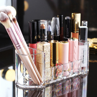 透明亚克力化妆刷桶口红美妆蛋化妆品收纳盒梳妆台桌面眉笔粉刷筒 1020