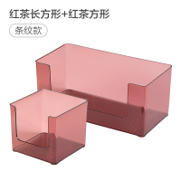 面膜收纳盒桌面化妆品棉刷整理置物架梳妆台口红护肤品盒子 红茶2件套