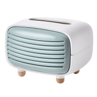 带竹炭包纸巾盒桌面除味抽纸盒 家用创意客厅餐巾纸收纳盒 湖水绿