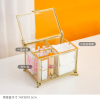 网红化妆品收纳盒口红面膜眼影刷首饰防尘桌面置物架梳妆台镜棉签 [棉签盒]防尘棉签化妆棉收纳盒卸妆必备
