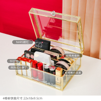 网红化妆品收纳盒口红面膜眼影刷首饰防尘桌面置物架梳妆台镜棉签 [眼影散粉盒]四格粉饼盒可放纪梵兮散粉Nars完美日记虎盘