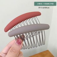 2#橘色+卡其插梳2件套[热卖款]|韩国倒插发梳插梳无痕发夹后脑勺刘海夹防滑梳子发卡头发夹子头饰
