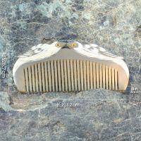 12cm牦牛角喜鹊半月梳|天然牦牛角梳子女防静电脱发按摩梳越南白水牛角梳子送礼长辈