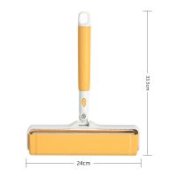 黄-短款24cm-带防尘盖/60撕|撞色系粘毛器轻松除尘即撕即用窗帘地毯床单滚毛桶组合装