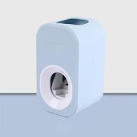 浅蓝挤牙膏器 加两个小熊置物架(更划算)|可爱自动挤牙膏神器卡通儿童创意懒人牙膏挤压器免打孔粘贴置物架