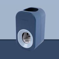 深蓝挤牙膏器 加两个小熊置物架(更划算)|可爱自动挤牙膏神器卡通儿童创意懒人牙膏挤压器免打孔粘贴置物架