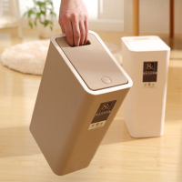 创意按压式垃圾桶欧式长方形厨房客厅压圈垃圾桶环保料卫生间纸篓