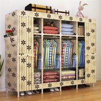 简易布衣柜收纳架实木卧室家具新款置物柜储物柜双人宿舍衣橱组