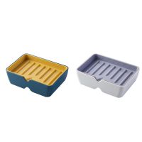 暗绿+灰色|肥皂盒家用超大个性双层沥水皂盒卫生间北欧长方形大号洗衣香皂盒