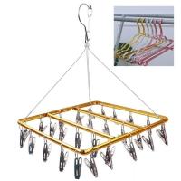 加粗铝合金防风多功能夹子晾晒内衣架袜子夹挂钩晾袜架