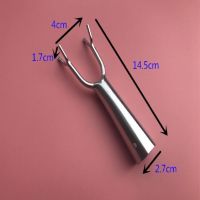 军绿色|加大叉尖银色衣叉头 铁质竹竿木棍接口叉头 锥形柄带孔 不带杆子