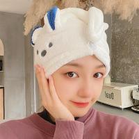 [白色小熊]加厚干发帽|成人干发帽女生洋气吸可爱高颜值新款速干网红不掉毛不掉色