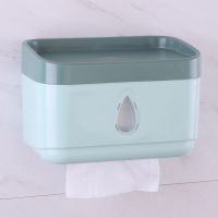 橄榄绿[打孔+免打孔双用安装]|厕所纸巾盒卫生纸置物架卫生间抽纸盒防水卷纸盒草纸盒厕纸架免钉