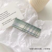 #柠檬|布发夹ins简约学院风格子发卡bm网红少女边夹头饰品b&b夹子发饰