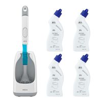 加液马桶刷套装+洁厕液x4|软毛硅胶加液马桶刷子无死角家用洗厕所挂墙式卫生间清洁神器套装