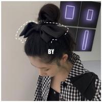 一个黑色蝴蝶结发夹 只要蝴蝶结发夹|by 大号蝴蝶结发夹日系lolita头饰黑色弹簧夹子顶夹后脑勺发饰女