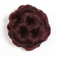 酒红色 紫钻|假发造型发包盘头花苞发饰抓夹式假发圈九朵花丸子头盘发器卷发包