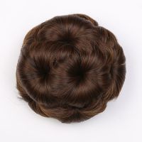 浅棕色 无镶钻|假发造型发包盘头花苞发饰抓夹式假发圈九朵花丸子头盘发器卷发包