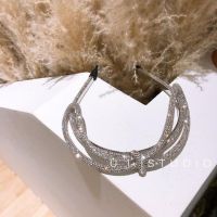 白色|彩色彩虹色闪亮水钻大蝴蝶结窄版时尚气质手工发卡发箍发夹