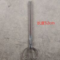 夹柴火夹垃圾.E|特大号烧火钳四脚钳手工夹大蜂窝煤煤球夹子夹垃圾火剪子铁钳扁