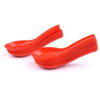 喜字勺100个|一次性碗筷套装加厚红色结婚酒席婚庆环保塑料碗杯碟勺套餐具