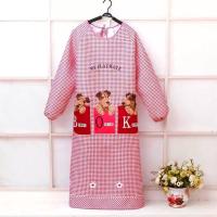 特长加长男女士罩衣工作服拉链长袖围裙防水防油大人家用厨房外套