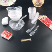 [10人/套]特厚款-透明餐具|一次性碗筷餐具套装组合型套餐具加厚喜庆结婚酒席烧烤碗杯