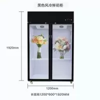 鲜花柜保鲜柜冷藏柜冰柜立式玻璃门展示柜大容量冷柜双门三门风冷|黑色双门风冷鲜花柜