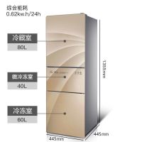 三门小冰箱180/150/138升家用冷藏冷冻四门多门电冰箱无霜|180L三门玻璃金色