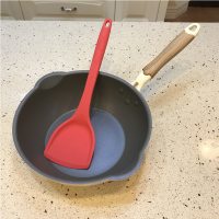 升级新品24cm28cm煎炒锅深煎锅不粘锅平底锅炒锅家用电磁炉高颜值|28cm大气白+红铲