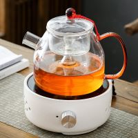陶瓷玻璃铁壶大功率电陶炉功夫茶炉家用茶壶烧水泡茶办公室煮茶器|白色电陶炉+南瓜玻璃壶