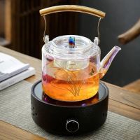 陶瓷玻璃铁壶大功率电陶炉功夫茶炉家用茶壶烧水泡茶办公室煮茶器|雅黑电陶炉+兰花玻璃壶