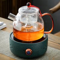 陶瓷玻璃铁壶大功率电陶炉功夫茶炉家用茶壶烧水泡茶办公室煮茶器|黛绿电陶炉+南瓜玻璃壶