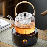 陶瓷玻璃铁壶大功率电陶炉功夫茶炉家用茶壶烧水泡茶办公室煮茶器|精品齐蓝+竹把玻璃壶